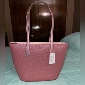 NWT Kate Spade Pink Glitter Tote Bag